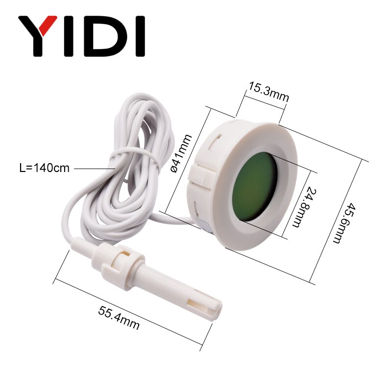 LCD Digital Thermometer Hygrometer, Conversion Incubator Aquarium Temperature Humidity Gauge Meter Probe Sensor Detector
