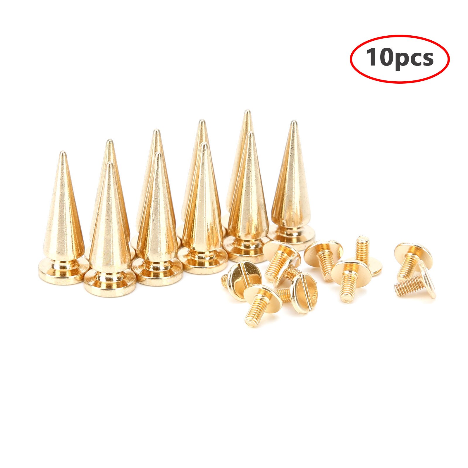 Rivets et pointes en cuir, 10x26MM, artisanat, Punk, Cool, pour vêtements, sac, chaussures, bricolage: Gold