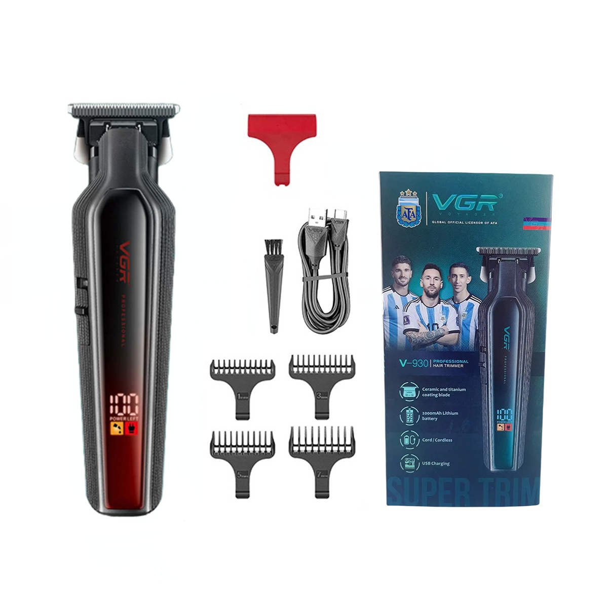 VGR Maquina para cortar cabello hombre maquinilla cortar el pelo cortapelos Recortador de pelo Cortapelos Recargable Clíper Ajustable Máquina cortadora de cabello Cortapelos eléctrico para hombre V-930: Azul
