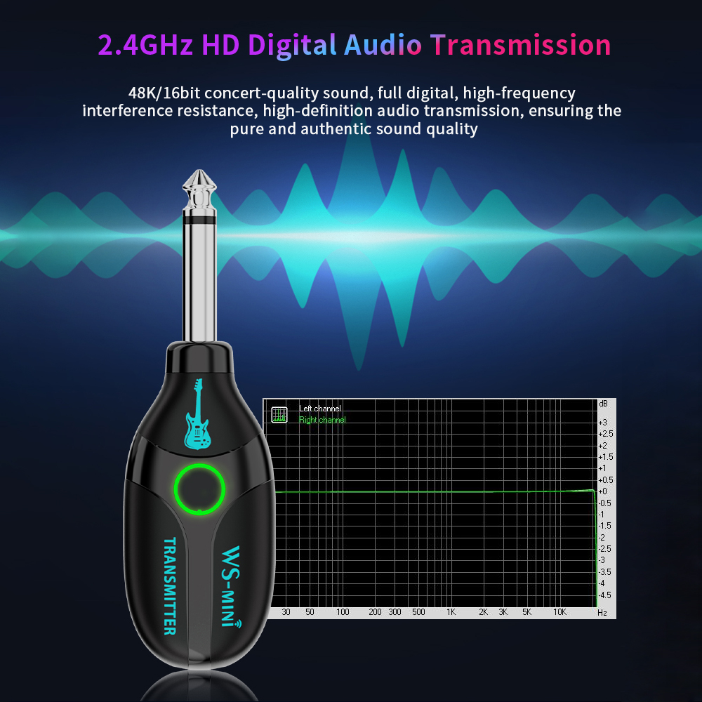 2,4g drahtloses Gitarren System Audio- Absender Empfänger drahtloses System für E-Gitarre/elektronische Tastatur/Bass