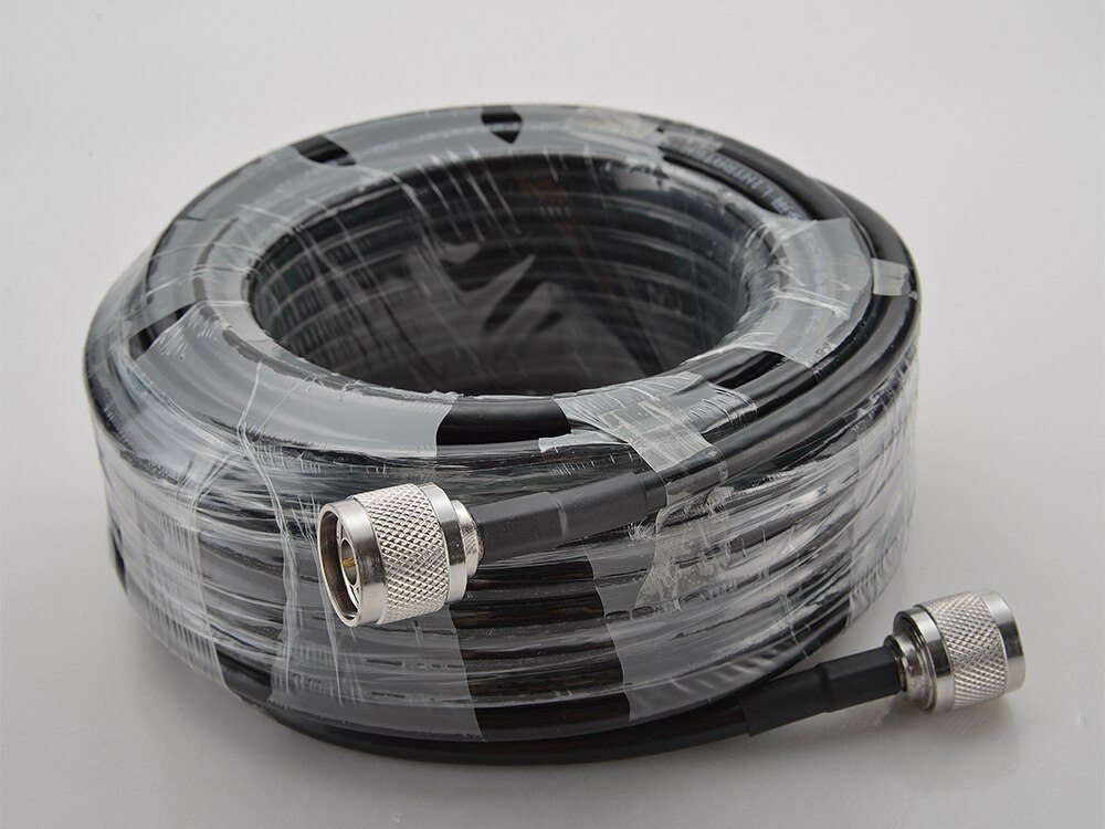 20 meter Coaxkabel N Male Connector Lage Verlies 50-5 Zwart 20 M Kabel met Outdoor/ indoor Antenne en Signaal Booster