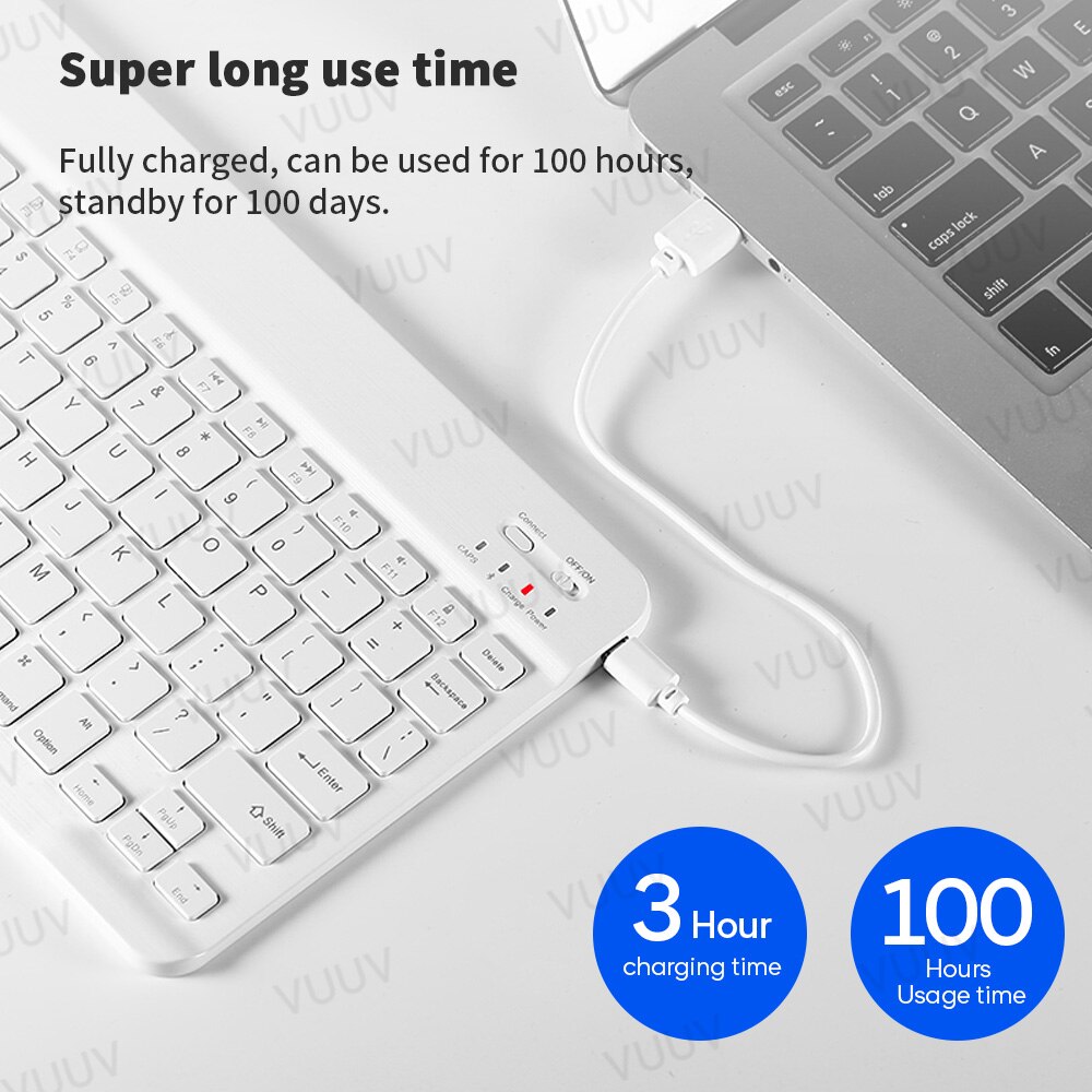 Hiszpańska klawiatura kompatybilna z Bluetooth dla tabletu rosyjska portugalska Android iOS Mini bezprzewodowa klawiatura tabletu dla ipada