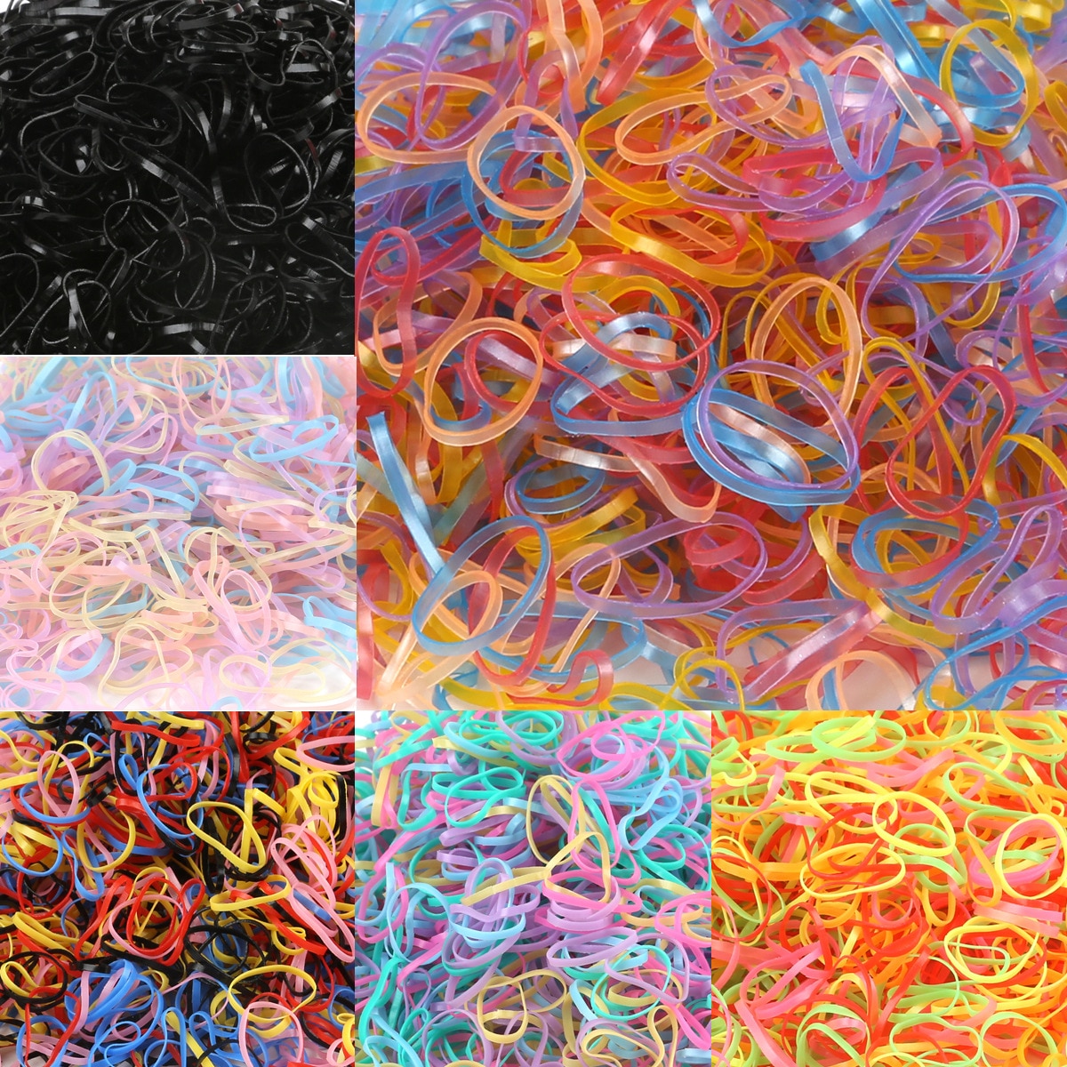 500 Stks/zak Kleurrijke Rubber Ring Meisjes Elastische Haarbanden Paardenstaart Houder Rubber Band Scrunchies Kinderen Haar Accessoires