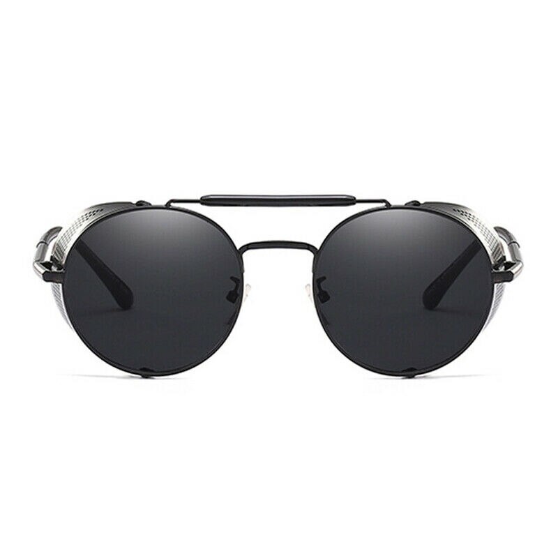 Steampunk lentille ronde lunettes de soleil Blinder Cyber bouclier ombre lunettes en métal: A093-A-03