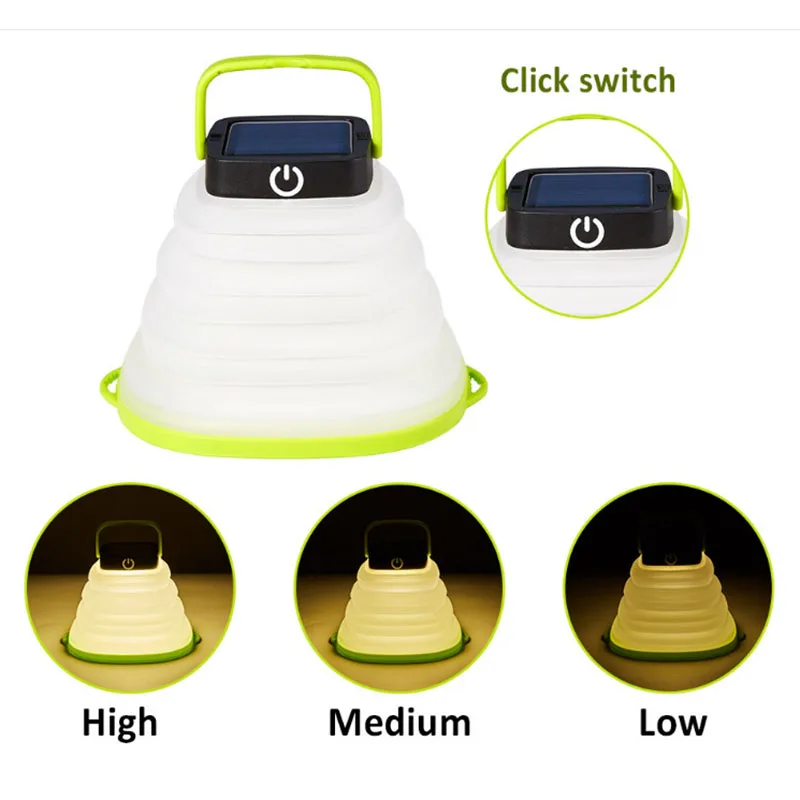 Lámpara de iluminación Solar novedosa y exótica para exteriores, luz LED portátil, linterna plegable, lámpara de Camping, recargable por USB