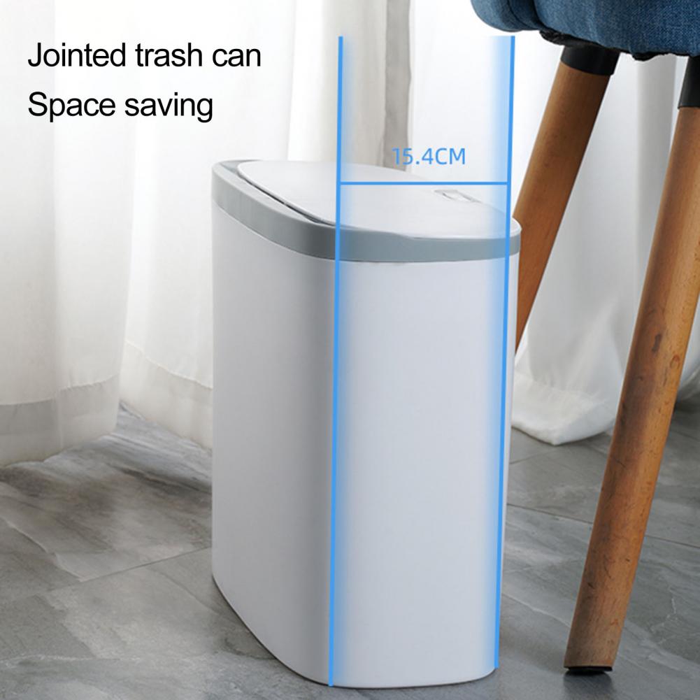 Wall Mounted Electric Trash Can Motion Sensor Garbage Basket with Lid Smart Intelligent Induction Trash Can for Kitchen Bathroom