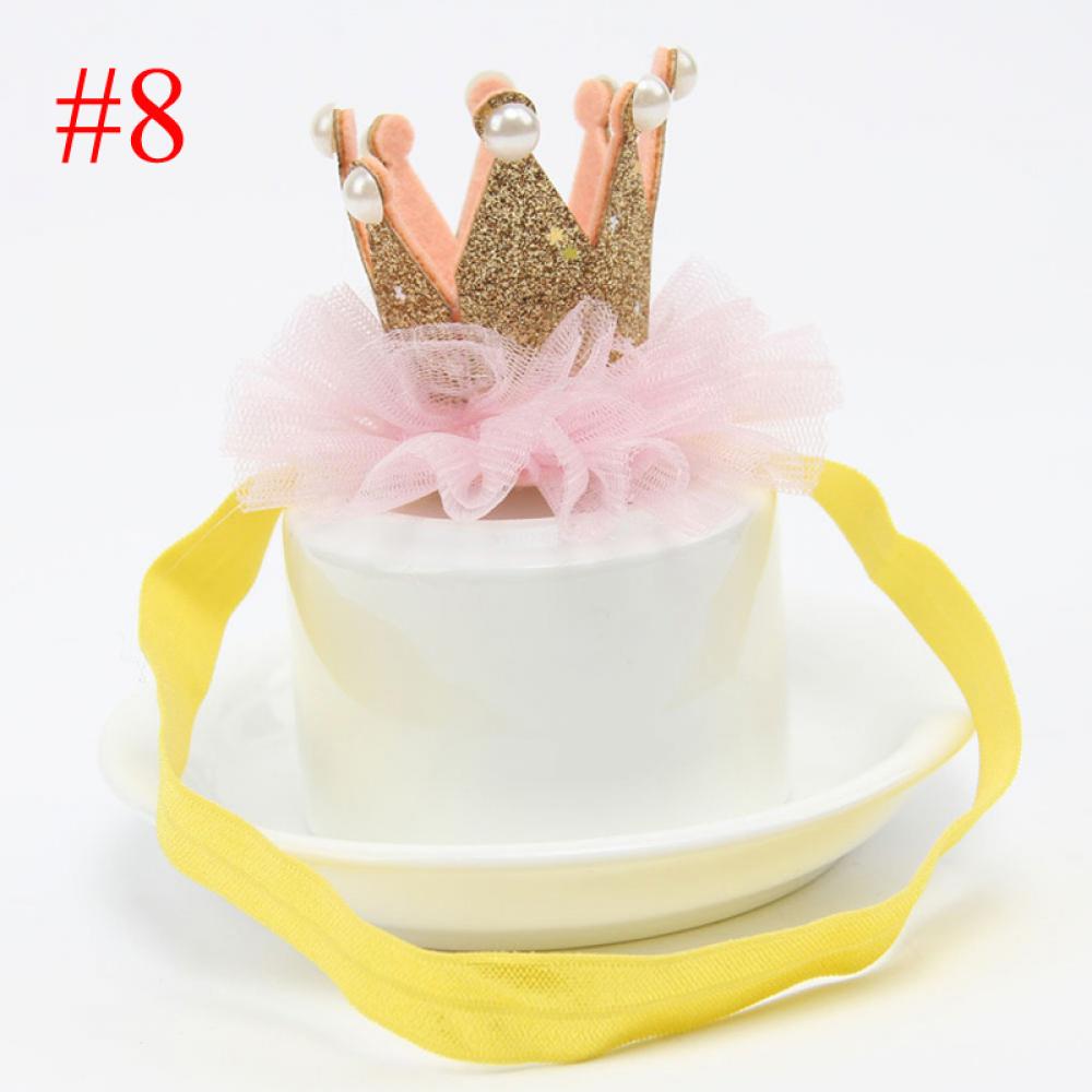 1 pièces mignon filles dentelle perle brillant étoile élastique bandeau couronne princesse pince à cheveux épingles à cheveux accessoires de cheveux: 8