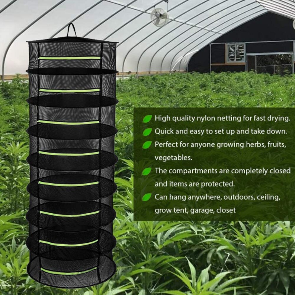 Hanging Basket Folding Herb Dry Rack Layers Drying Net for Herbs Drying Net Dryer Bag Mesh For Flowers Buds Plants Organizer