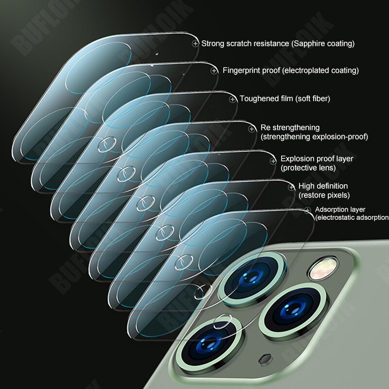 3Pcs Camera Bescherming Glas Voor Iphone 11 12 Mini Pro Max X Xr Xs Max Screen Protector Voor Iphone 11 Pro 7 8 Plus Se Lens Glas