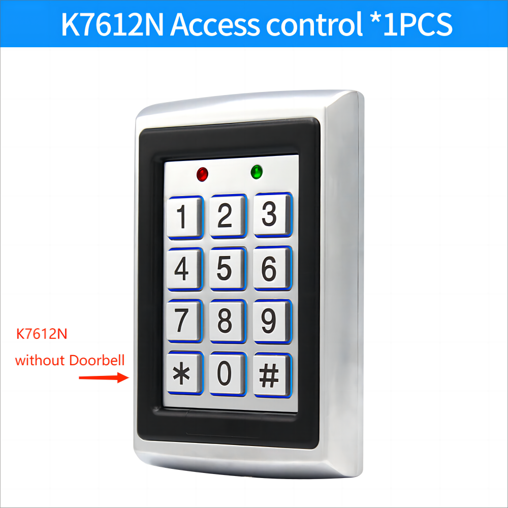 Metal Keypad Reader LED Backlight RFID 125khz for Access Control System Proximity Card Standalone 1000/2000 User Door Lock Entry: Dark Grey