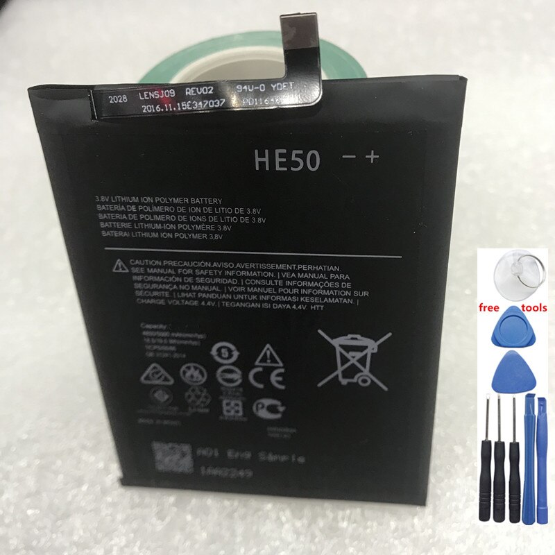 Nueva batería HE50 de de 5000mAh para Motorola Moto E4 Plus XT1773 XT1775 XT1770 XT1771 XT1774 XT1776 baterías + herramientas