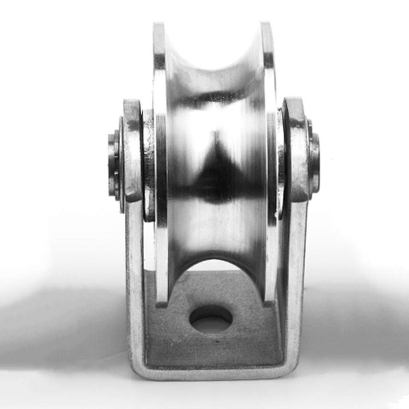 Rodamientos de rueda de rodillos de 2 pulgadas, polea de ranura en U, rueda acanalada de alta resistencia desmontable para manejo de materiales y movimiento