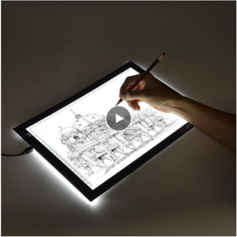 Acrylic LED Sketch Board Drawing Board Diamond Drawing Board Art Copying Board Book Writing Desk Sketch Drawing Storage HWC