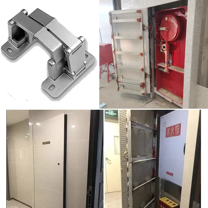 Stone door hinge Fire hydrant heavy-duty invisible door concealed door stainless steel folding hinge fire box