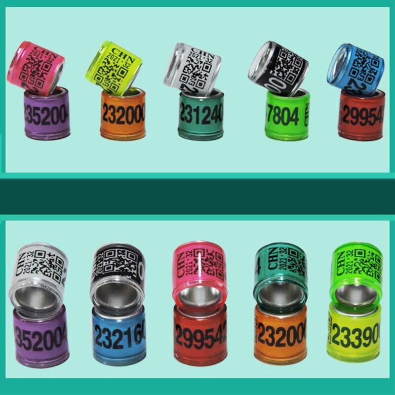 100 Pcs Colorful Color Mixing Pigeon Bands Bird Foot Ring Species Identify Train M68E