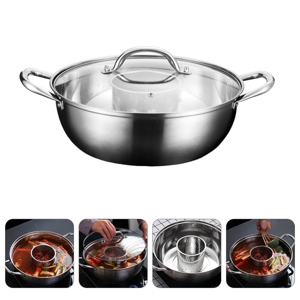 Stainless Steel Soup Pot Pot Cookware Induction Little Pot Durable Pot: Default Title