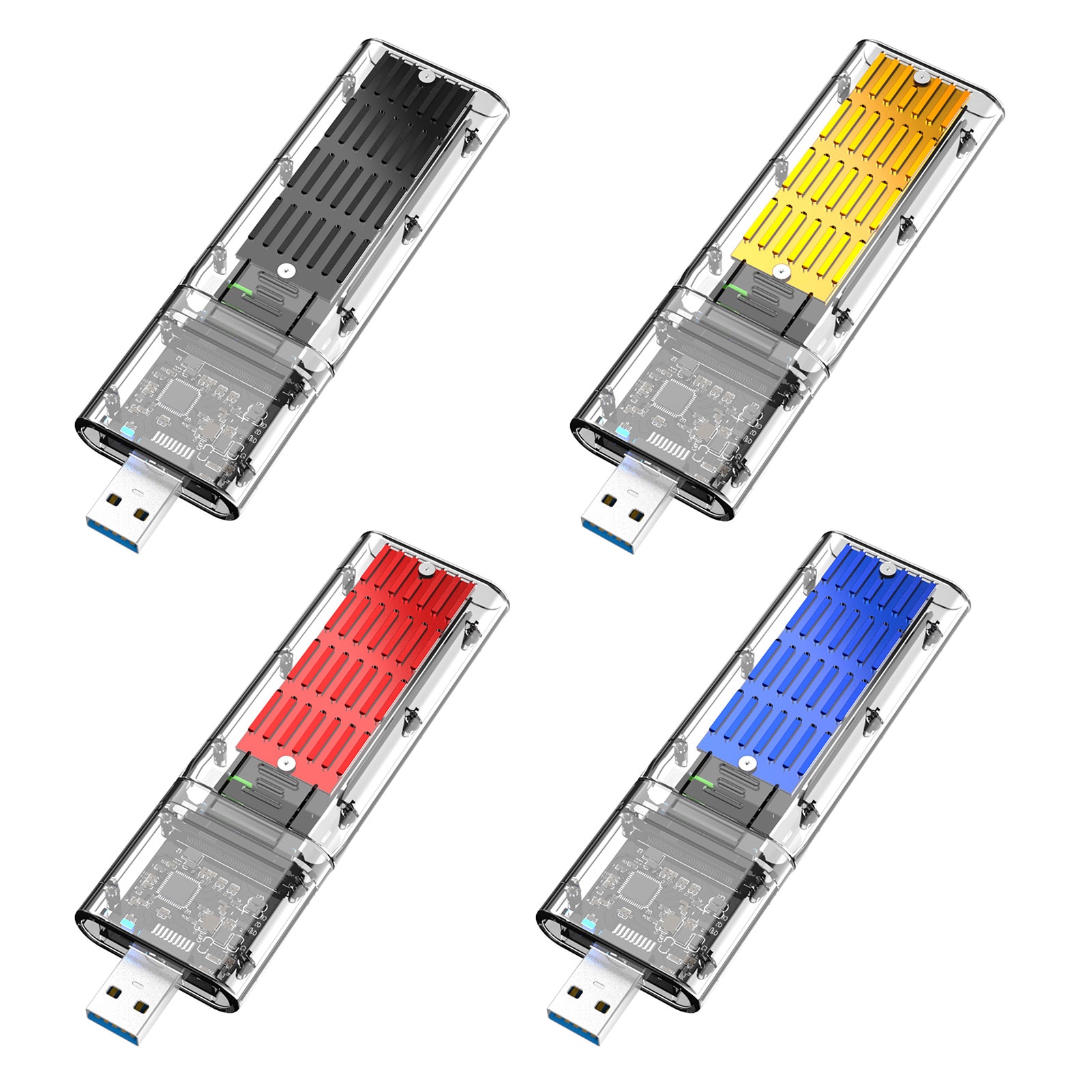 M.2 Ssd Behuizing Acryl Transparante USB3.0 High-Speed Uitstekende Adapter Voor Sata-Gebaseerd M.2 (Ngff Ssd 2242 2260 2280Mm)