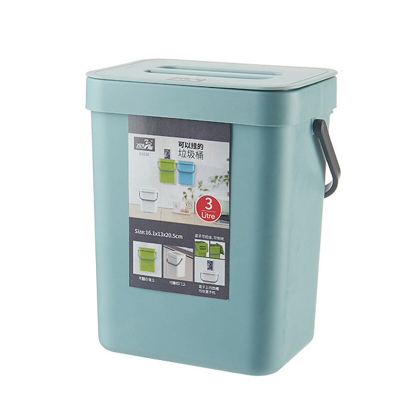 Wall-mounted Folding Sorting Trash Can Household Convenient Toilet Trash Can Large Capacity Kitchen Storage Bin: KN7231BL