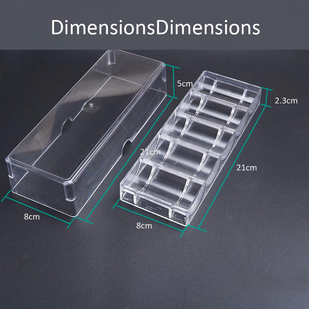 Transparante Poker Chips Doos Acryl Plastic Clear Draagbare Chips Doos Casino Levert 100-115 Stukken Gokken Chips Storage Case