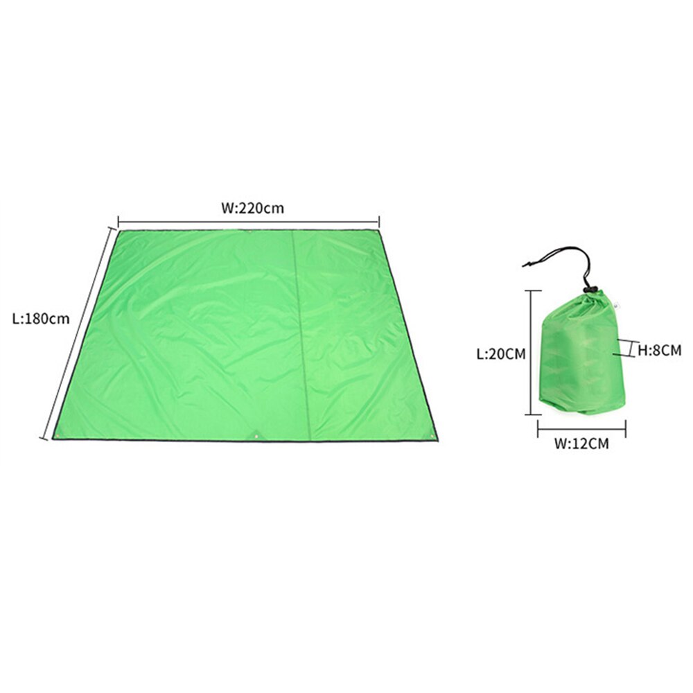 Multifunctional Camping Mat 420D Oxford Cloth Picnic Mat Awning Sun Shelter Beach Outdoor Garden Canopy Sunshade Tent Shade: Green 180cm