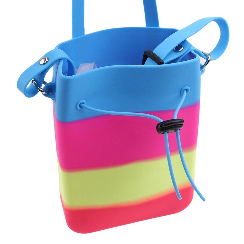 Random barn dragsko väska silikon badväska för barn vattentät campingväska regnbågsfärg arrangörsskydd
