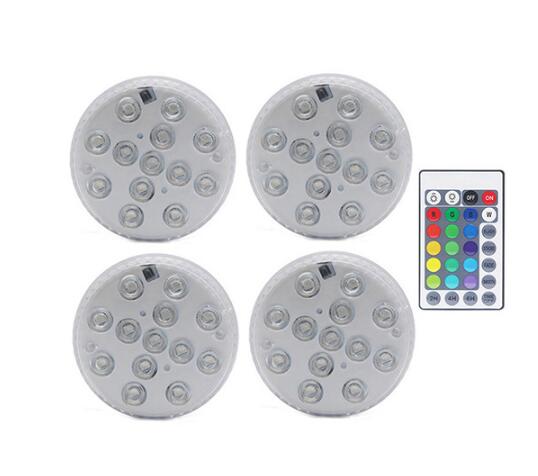 Flytande poollampor 16 färger dränkbara led-lampor med magnet och sugkopp dammfontän undervattensled nattlampa: 4 st