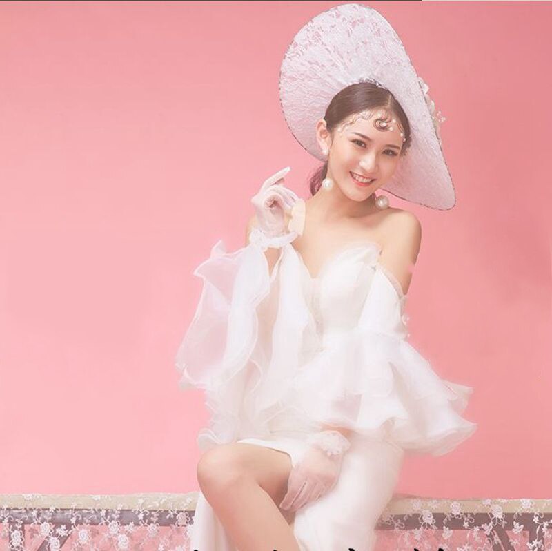 verrotten Weiß hochzeit Hütte, hochzeit hüte für frauen elegante, braut Hütte, hochzeit zubehör chapeau femme mariage braut zubehör