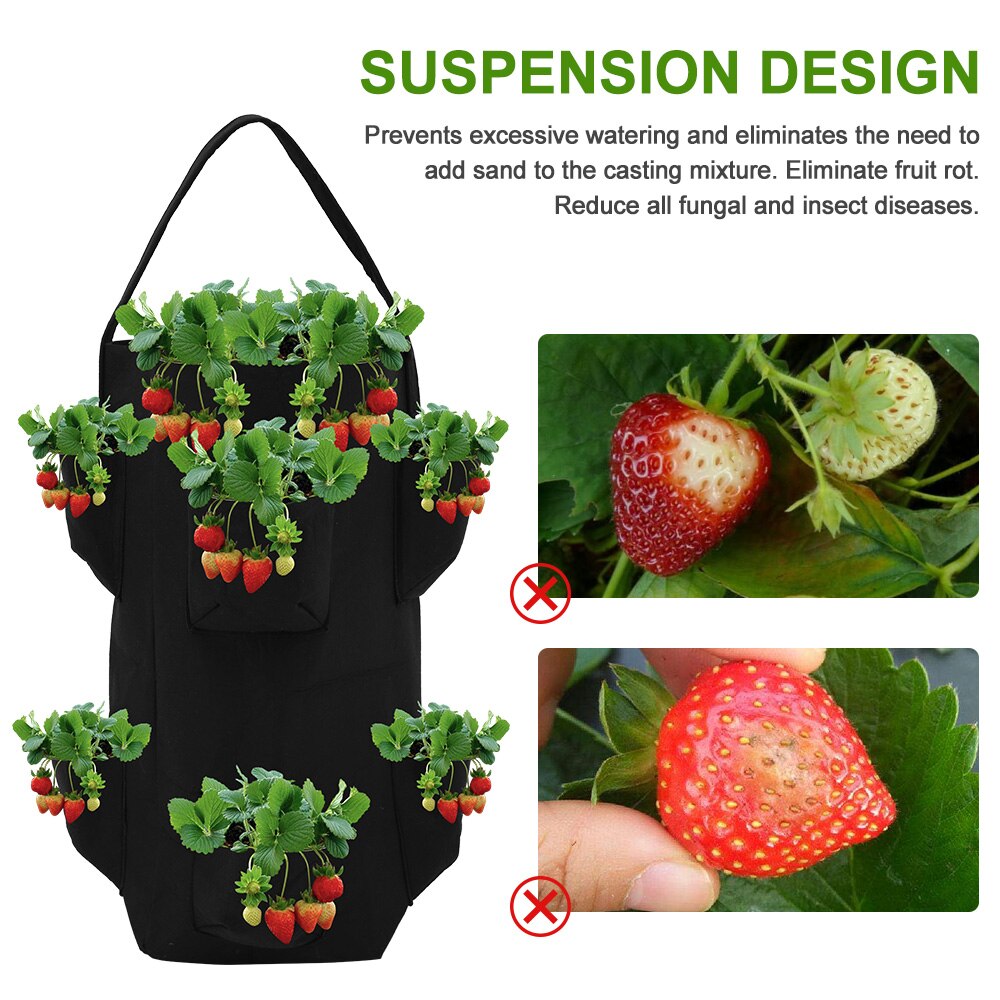 Strawberry Planting Growing Bag 10 Gallons Multi-mouth Container Bags Grow Planter Pouch Root Bonsai Plant Pot Garden Supplies