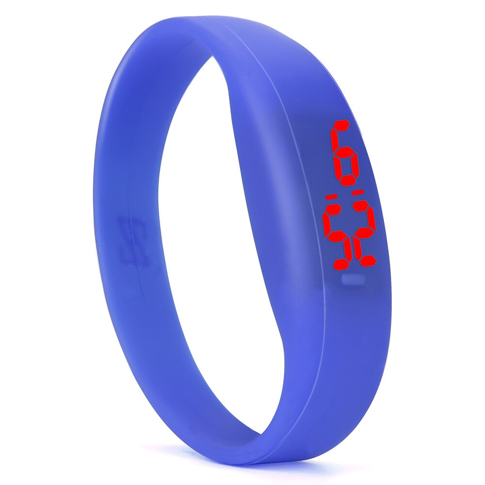 Digital LED Sport Uhr Unisex Silikon Band Handgelenk Uhren Männer Frauen Casual Sport Digitale Stoppuhr Für Kinder Jungen: Navy Blue 