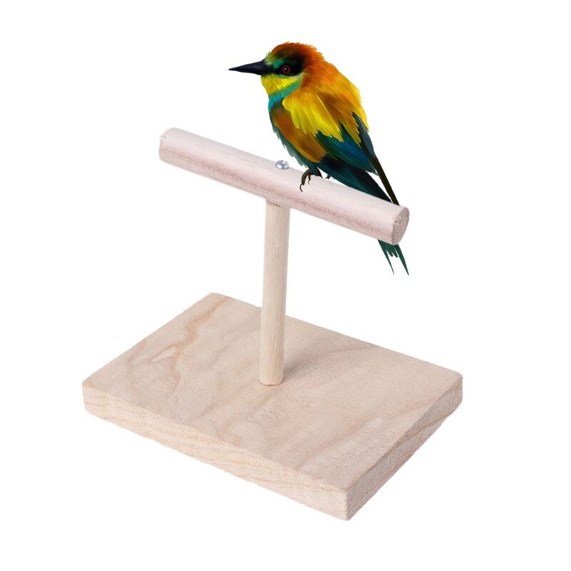 Bærbar træ kæledyr papegøje træning rotation perched stand platform fugle pote slibning toyst 3le