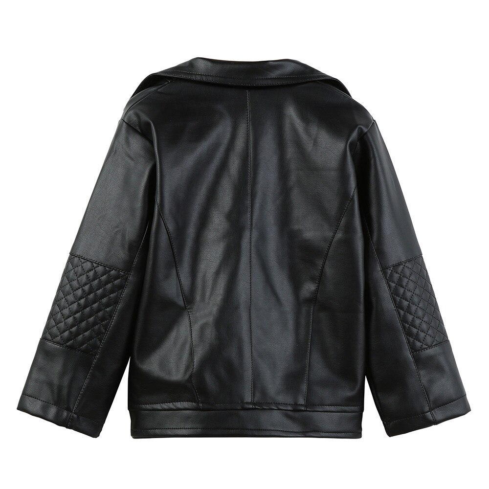 Kids Unisex Jacket Faux Leather Spring&Autumn Girl... - Grandado
