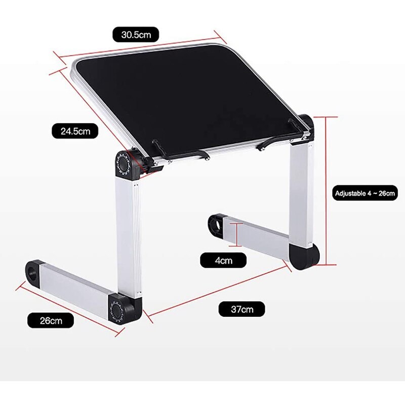 Foldable Reading Book Stand Aluminum Desk Computer Stand Ergonomic with Page Paper Clips for Bed Home