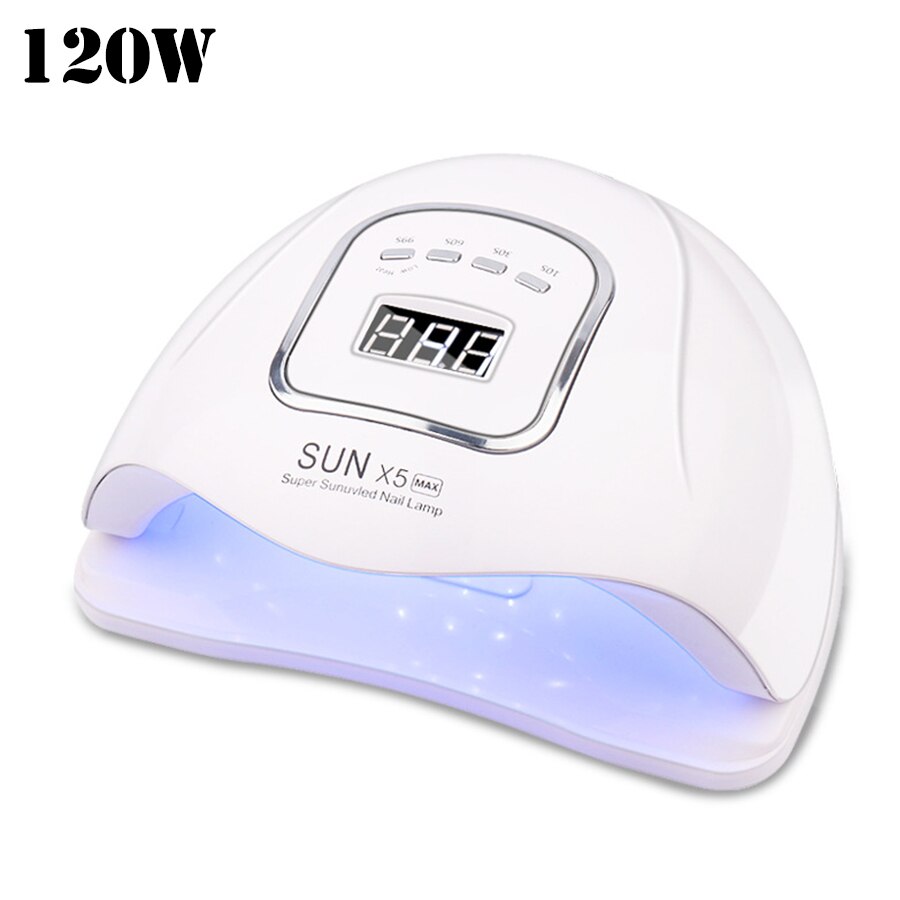 Sun X5max X5plus Nail UV Lamp Gel Polish Dryer UV Curing Light Manicure Pedicure Lamps Nail LED Lamp: White 120W X5MAX / EU