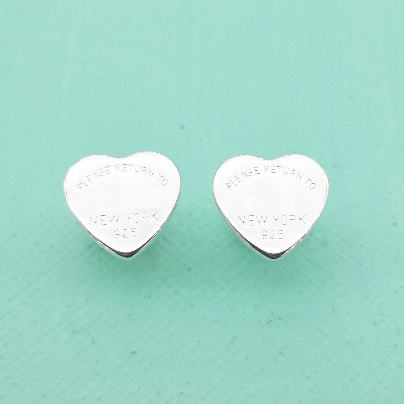 Women's S925 Sterling Silver Classic Silver Gold Rose Gold Heart Engraved Letter Earrings Sterling Silver Heart Letter Earrings