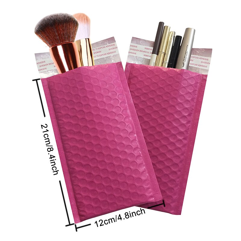 10PCS Pink Poly Bubble Mailer Padded Envelopes Self seal Mailing Bags Bubble Envelopes Postal Bags envelopes: 12x21cm
