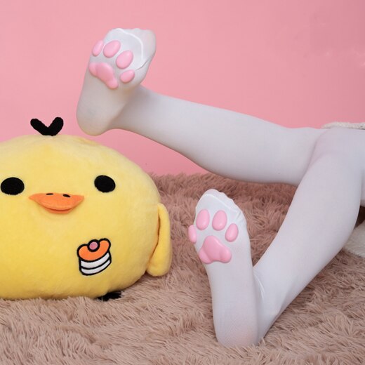 Cat Paw Socks for Women Girls Kawaii 3D Cat Claw Toe Beanies Cute Lolita PawPads Cosplay Cat Paw Pad Thigh High Sock