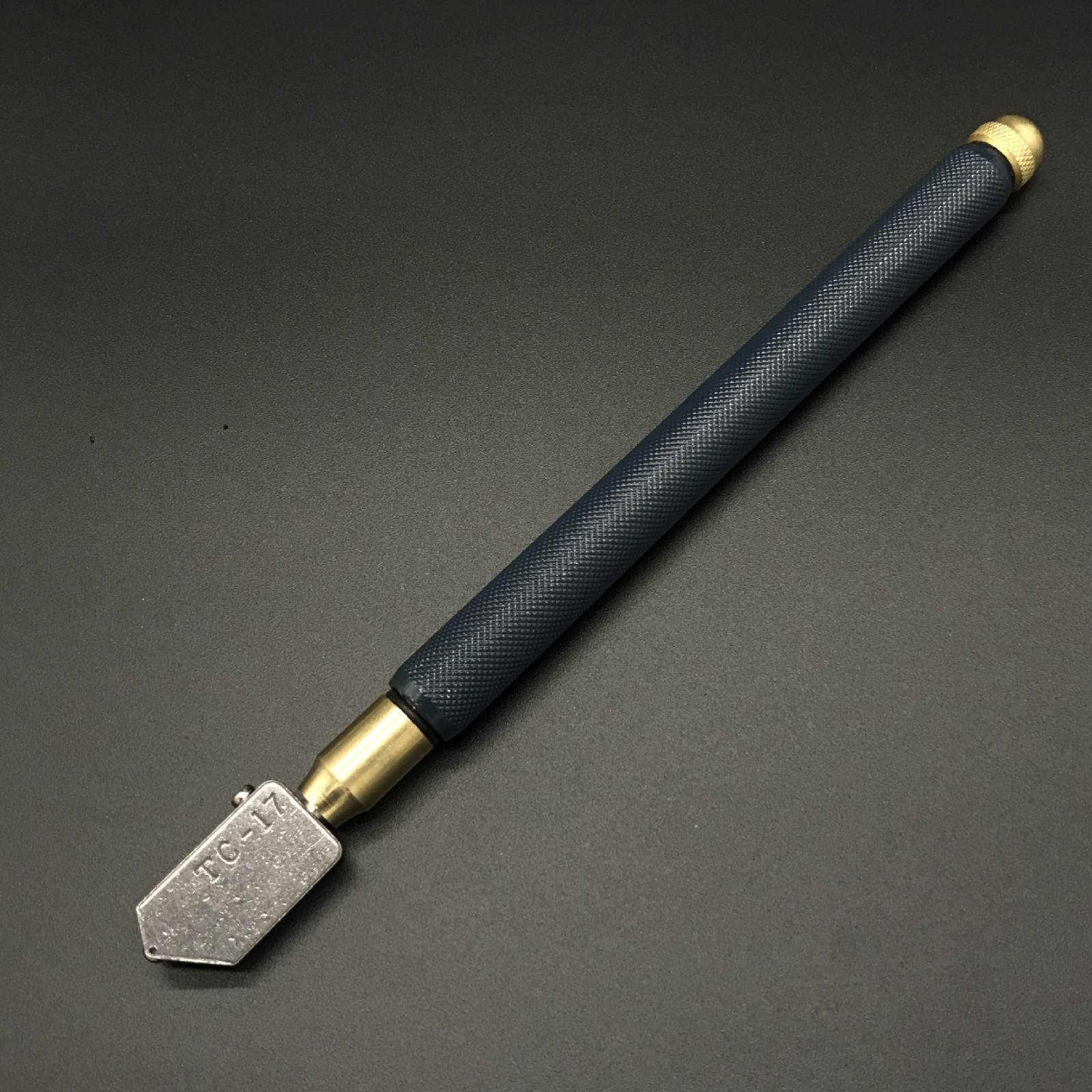 TOYO TC-17 Oil Glass Cutter Metal Handle Diamond Straight Head Cutting Tool Black