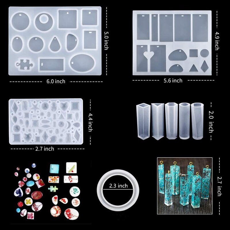 186 Pieces Silicone Resin Casting Molds Starter Kit , Alphabet Number Silicone Mold and Tools Set for Resin Jewelry