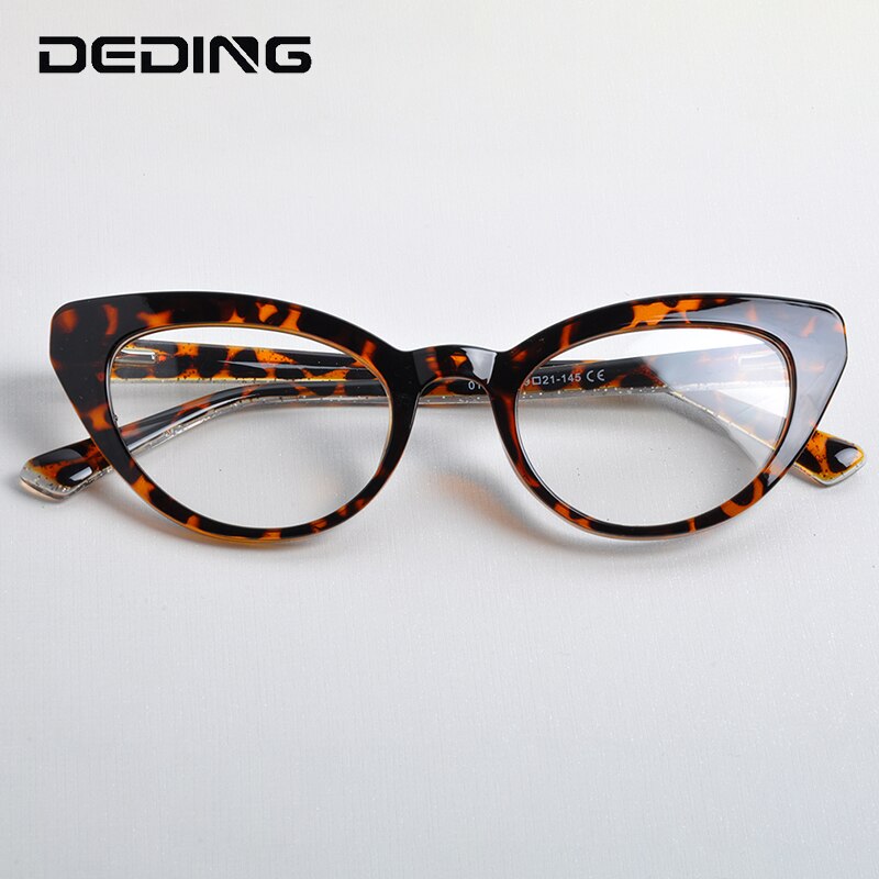 Cat eye  tr90 damesbrilmontuur met multicolor glazen op sterkte, monturen met veerscharnier, damesbril met heldere glazen  dd1602: Schildpad