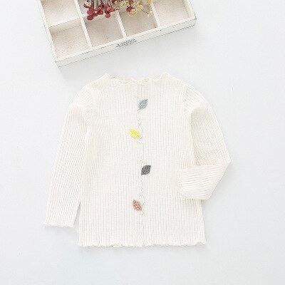 lente meisje dieptepunt shirt katoen kinderkleding: WHITE / 18m