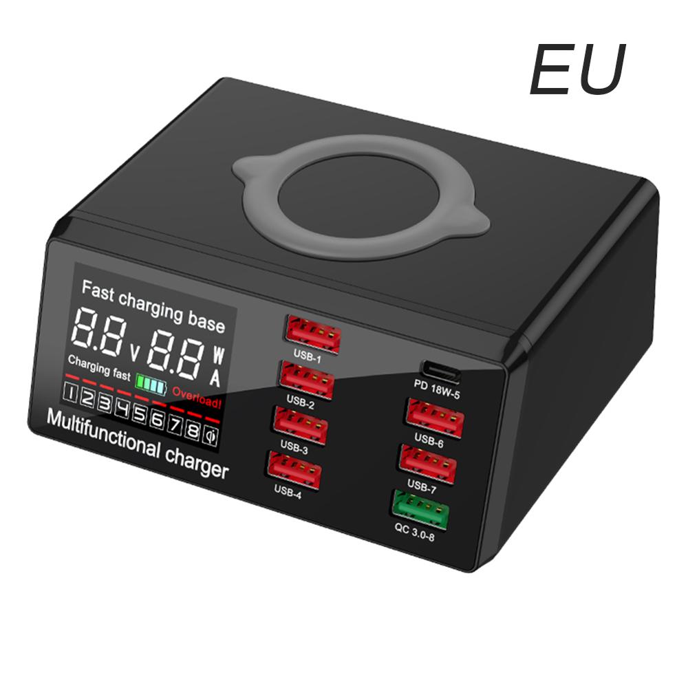 QC3.0 Intelligente Senza Fili del Caricatore del USB 100W 8 Porte Veloce Stazione di Carica del Caricatore del USB PD Veloce del Caricatore Per il iPhone Samsung huawei Tablets: EU