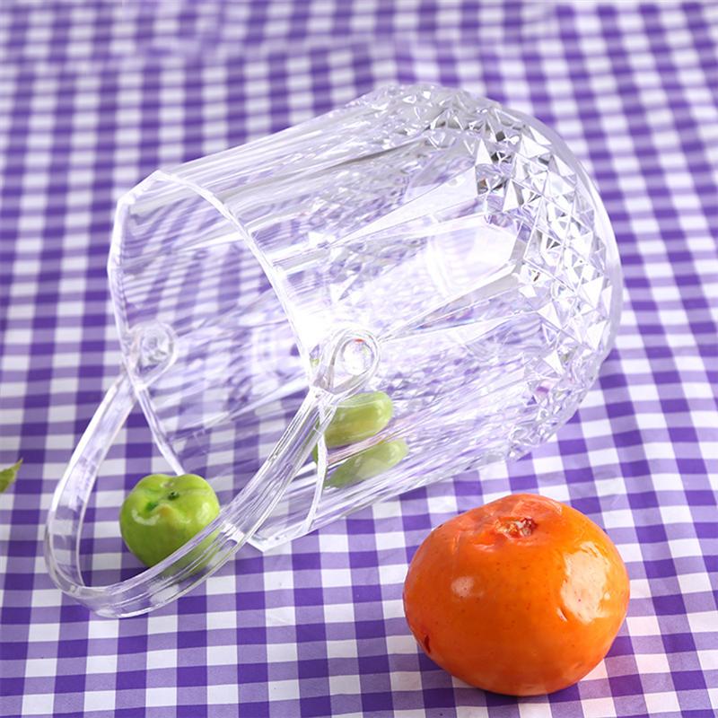 Transparent Acrylic Round Ice Bucket Portable Red Wine Ice Bucket Acrylic Bar KTV Special Ice Bucket For Bar Champagne (12x13cm)