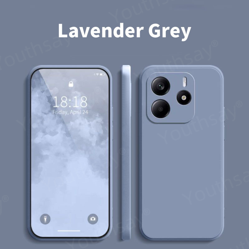 Coque de luxe en silicone liquide pour Redmi Note 14, coque de téléphone souple, pare-chocs d'origine, 5G: Violet clair