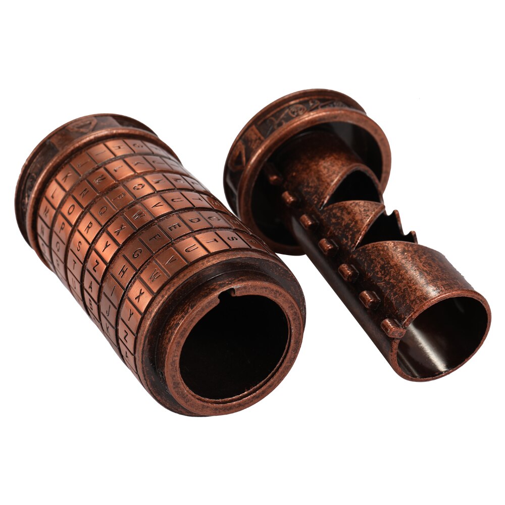 Retro Birthday Valentine Box Code Alphabet Locks for Ring Retro Cylinder Lockbox Cylindrical Lock Home Decoration: Red