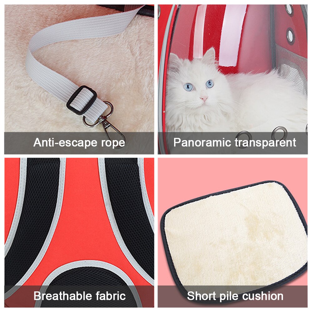 Portable Pet Carrier Bag Breathable Cat Bag Outdoor Travel Backpack for Cat and Dog Transparent Space Pet Backpack Bag for Cat