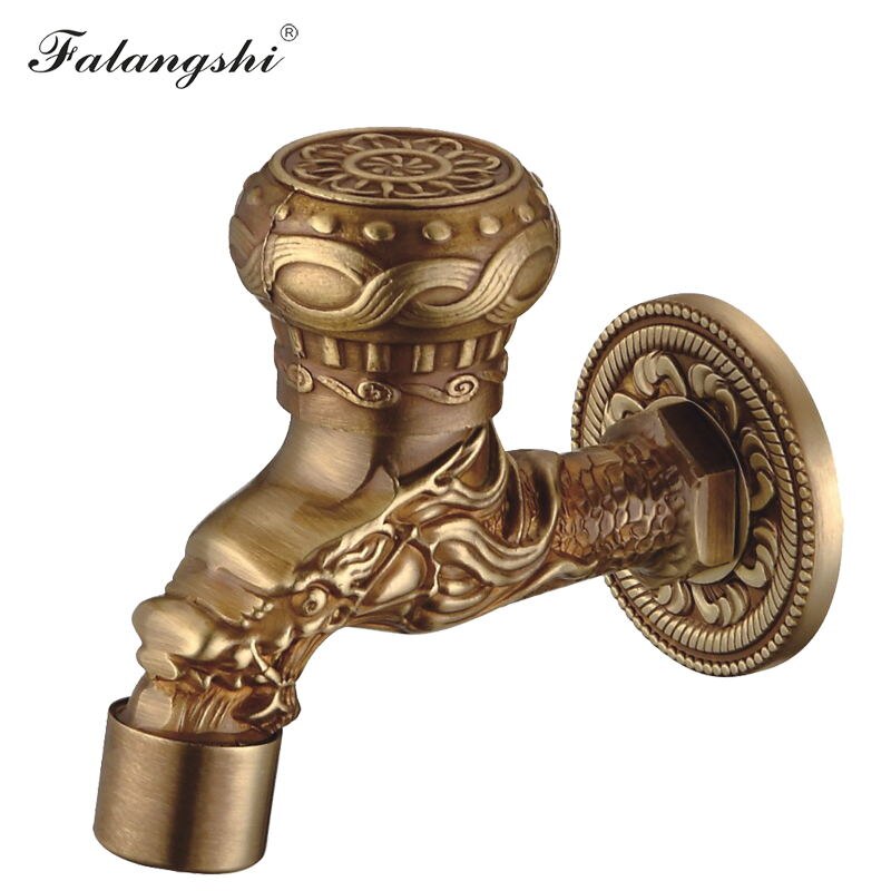 Antiken Geschnitzten Bibcock Durcheinander Wasserhahn Dekorative draussen Garten Wasserhähne für Waschmaschine Luxus Wc Mopp Wasserhahn WB8503: Modell 9