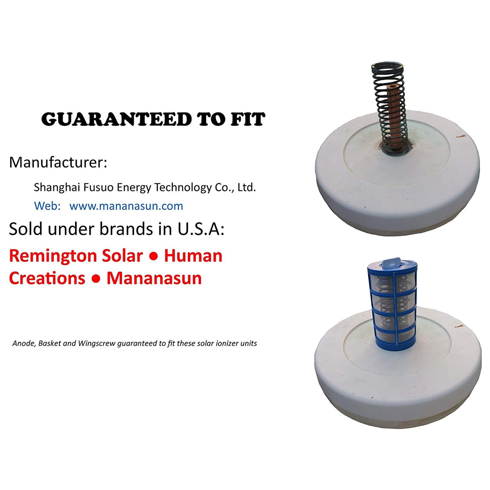 Solar Copper Anode Replacement for Solar Pool Ionizer Kill Algae Water Purifier Chlorine-Free Spa Pool Cleaning Auto Cleaner