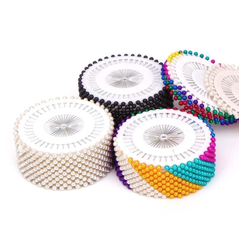 Épingles à coudre droites colorées | 40/120/240/480 pièces, épingles pour tête, perles blanches rondes, épingles de Quilting pour artisanat
