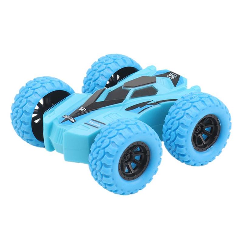 Inertie Vier-Wheel-Drive Model Auto Off-Road Voertuig Dubbelzijdig Dump Acrobatische Klimmen Kinderen Simulatie tracks 7.5X7 Cm: Blue