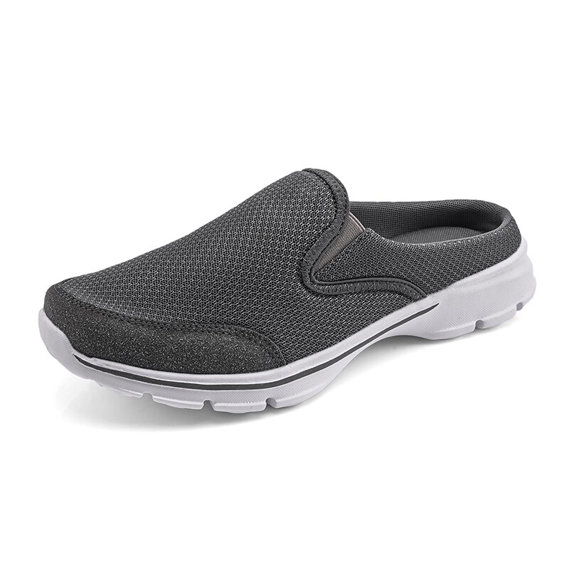 Susugrace – demi-chaussures pour hommes, mocassins plats décontractés pour l'extérieur, à la , doux et respirants, chaussures Super légères pour hommes, demi-pantoufle,: grey / 44